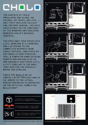 Cholo (1987)(Firebird Software) box cover back